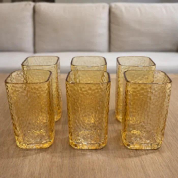 Vaso Alto Square Gold Pack x6