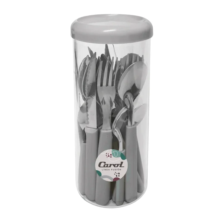 Set de 24 cubiertos Carol Fusion con pote
