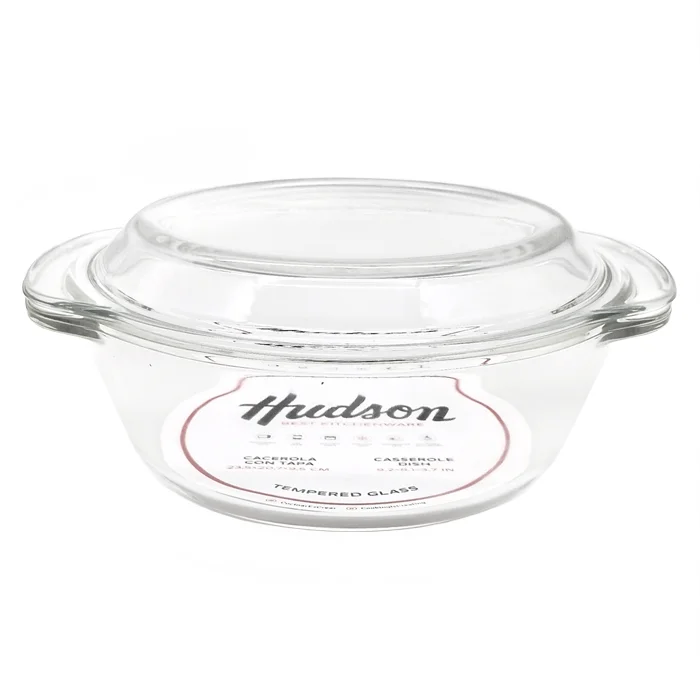 Cacerola Hudson de vidrio con asas 23x20x10 cm