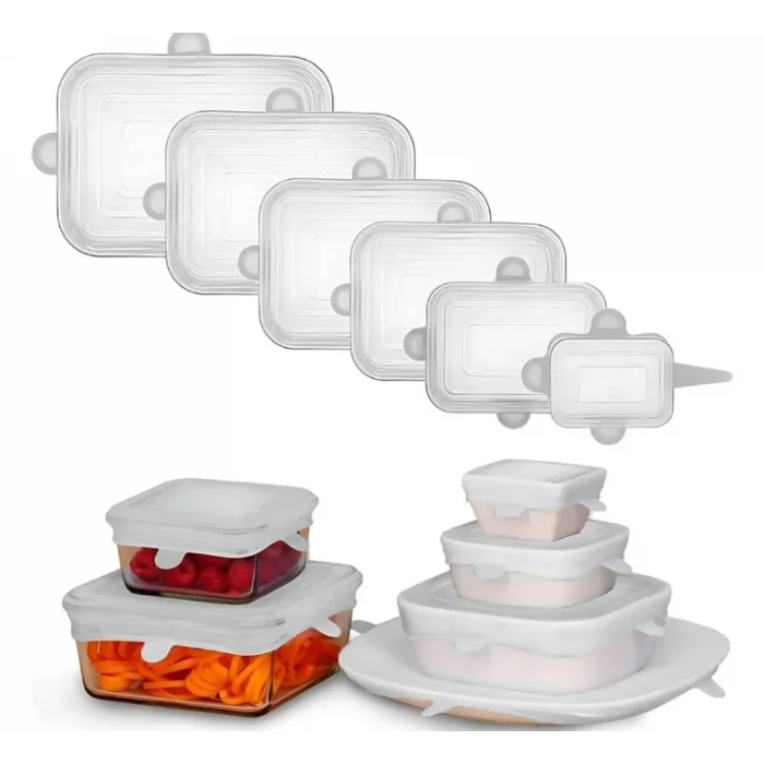 Tapas de Silicona Cuadradas Pack x 6