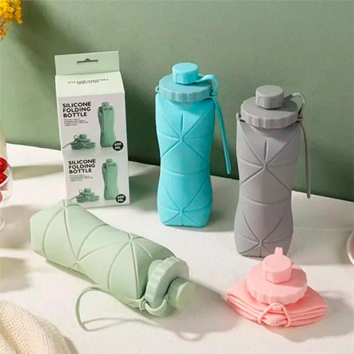 Botella De Silicona Plegable 600ml