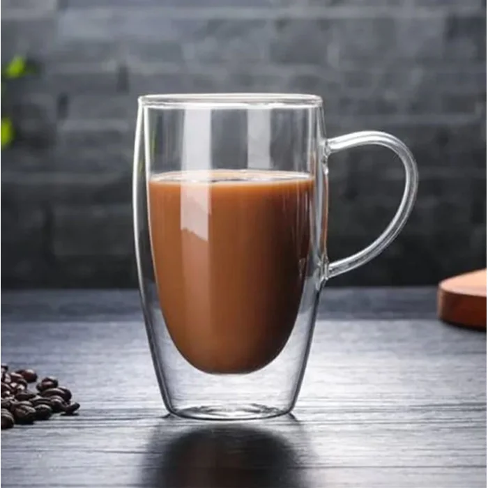 Taza doble vidrio con asa