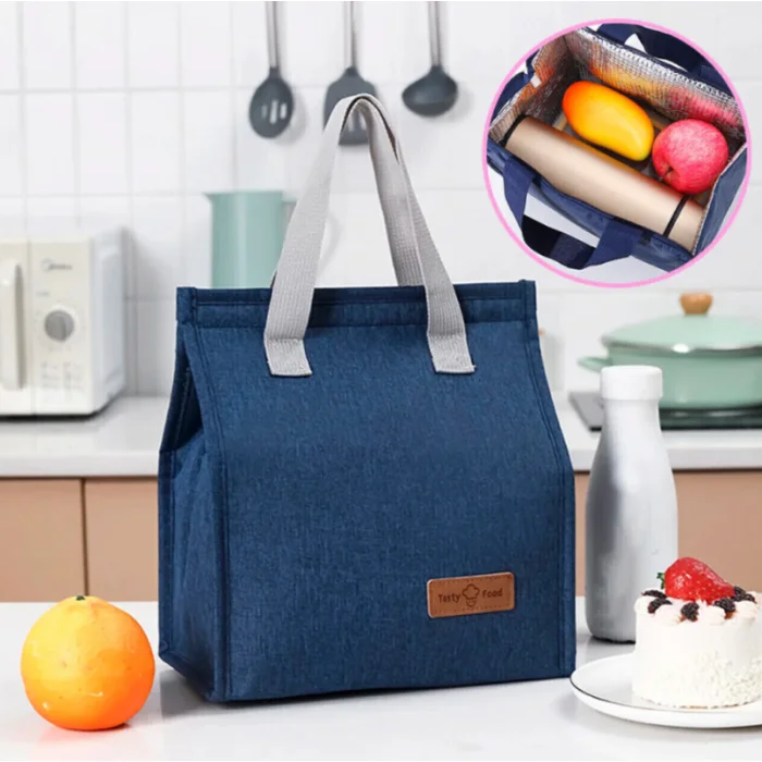 Lonchera Estilo Bolso con Aislante Térmico - Azul