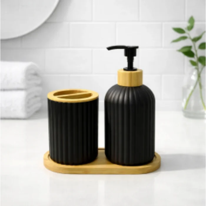 Set de Baño con Bandeja Bambu