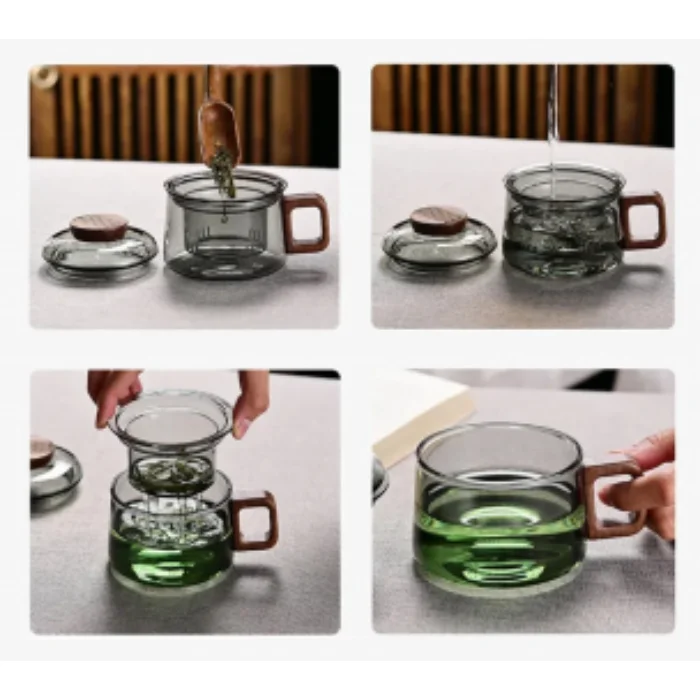Taza con Infusor y Tapa - Gris