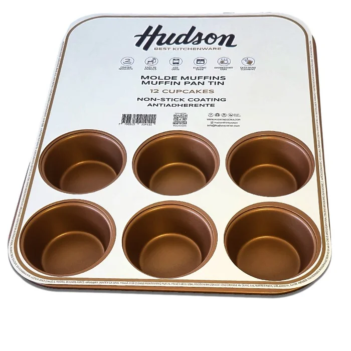 Molde para muffins Hudson x12 antiadherente cobre