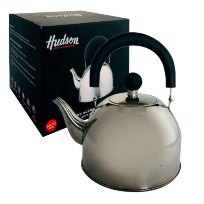 PAVA 1.5LT AC.INOX.PICO MATERO MGO.NEGRO HUDSON
