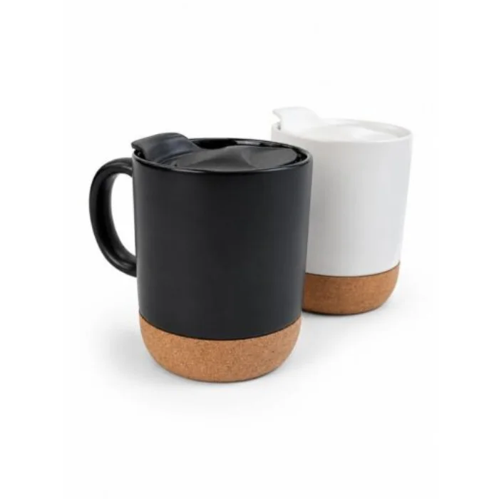 JARRO MUG 9C BCO-NEGRO 300ML B/CORCHO C/TAPA CJA